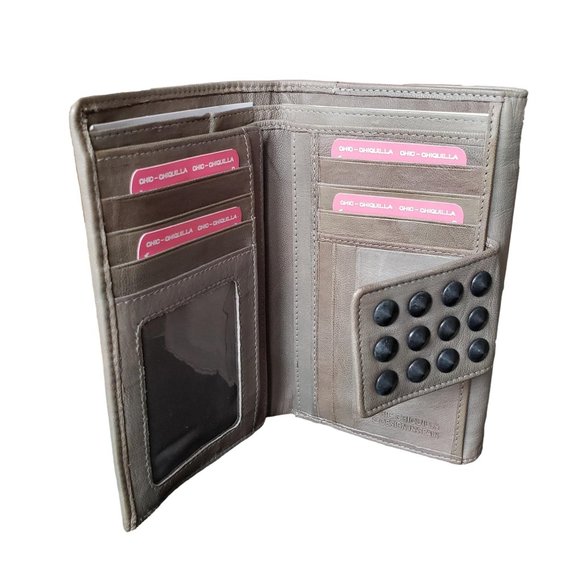 Women's Distressed Leather Wallet Credit Card Holder Wallet in BOX - Picture 8 of 14